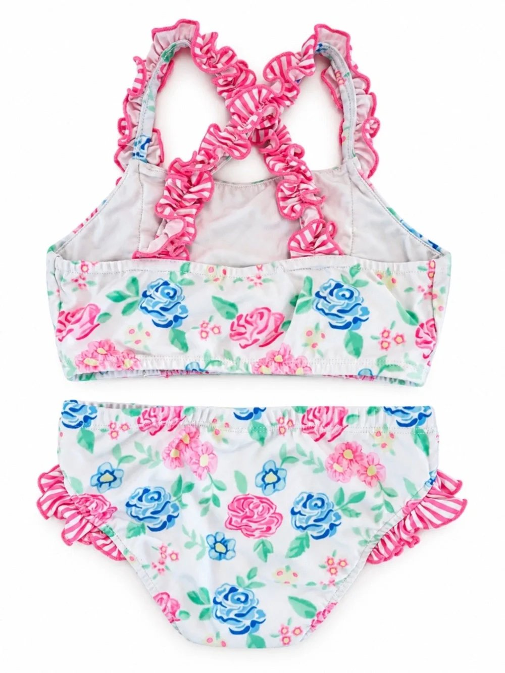 Classic Whimsy Floral Ruffle Bikini Set Size 6
